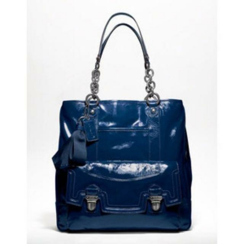 Coach poppy pushlock patent leather…